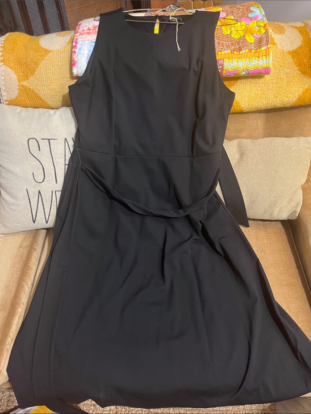 RW&CO Black XL Double Pocket Belted Dress
